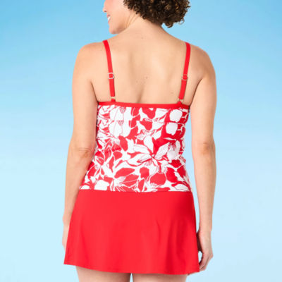 Liz Claiborne Womens Lined Floral Tankini Swimsuit Top