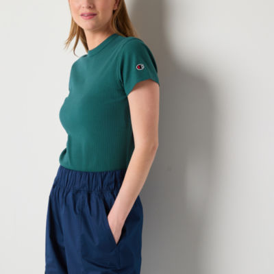 Champion Womens Rib Crew Neck Short Sleeve T-Shirt