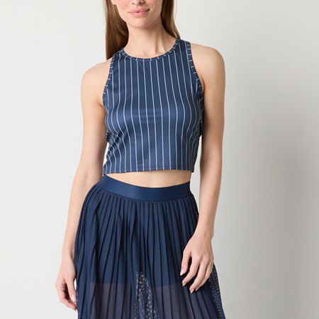 Xersion Womens Crew Neck Sleeveless Active Crop Top