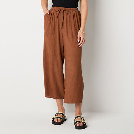 a.n.a Womens Straight Pull-On Pants, Medium, Brown