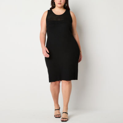 Bold Elements Womens Plus Sleeveless Bodycon Dress