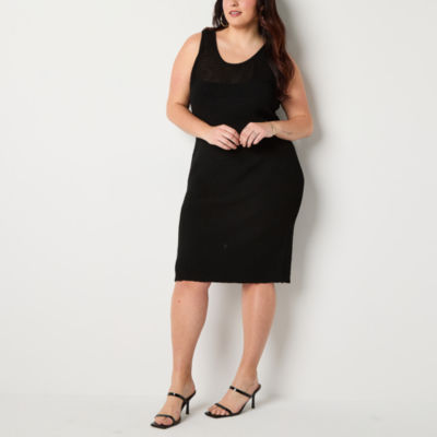 Bold Elements Womens Plus Sleeveless Bodycon Dress