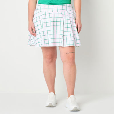 Xersion Womens Plus Assymetrical Pleated Quick Dry Knit Skort