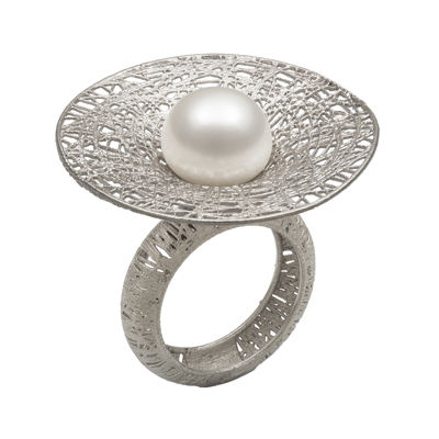 Cultured Freshwater Pearl Sterling Silver Ring