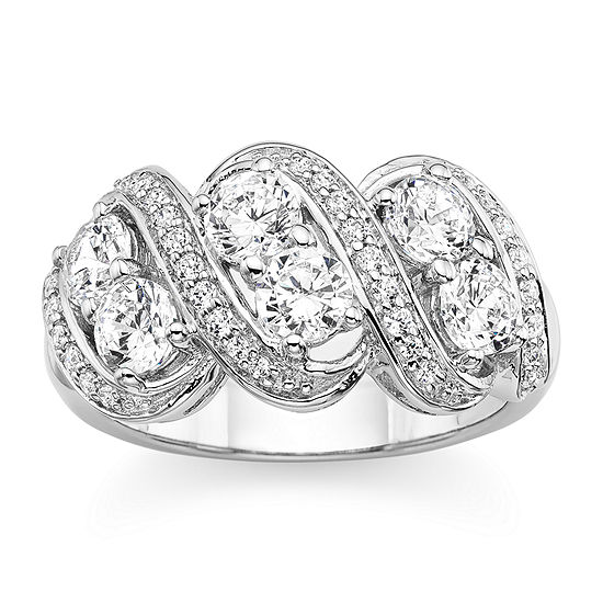 DiamonArt® Cubic Zirconia Sterling Silver Ring, Color: Silver - JCPenney