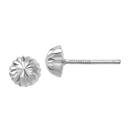 14K White Gold 5mm Ball Stud Earrings, One Size