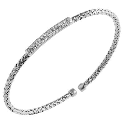Paris 1901 By Charles Garnier Womens Cubic Zirconia Sterling Silver Cuff Bracelet