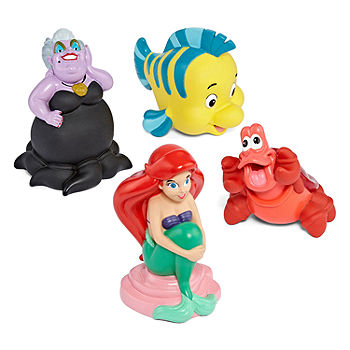 Disney The Little Mermaid 4 Piece Bath Toy Set Ariel Flounder Ursula Sebastion 