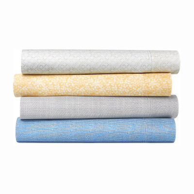 Fieldcrest 300Thread Cotton Percale Sheet Set & 2Pack Pillowcase