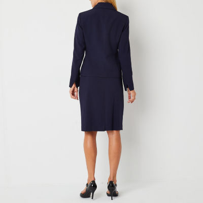 Le Suit Knee Length Skirt Suit, Color: Navy JCPenney