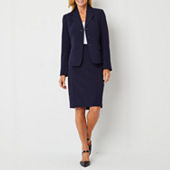 Le Suit 2-pc. Straight Leg Pant Suit-Plus, Color: Navy - JCPenney