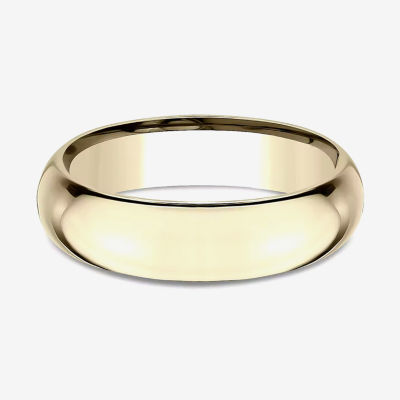 Mens 14K Yellow Gold 6MM High Dome Comfort-Fit Wedding Band