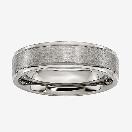 Mens 6mm Titanium Wedding Band, 12