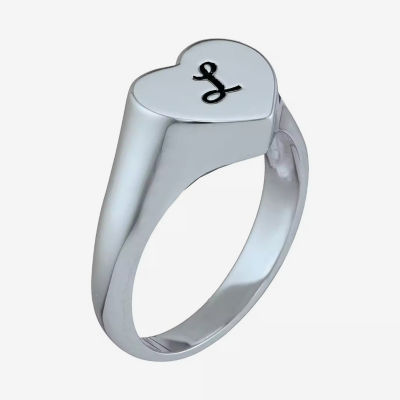 Personalized Initial Heart Ring