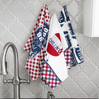 Ritz  Bbq Gingham Set 3-pc. Kitchen Towel Set