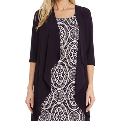 R & M Richards Womens Abstract Jacket Dress