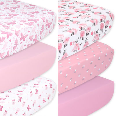 The Peanutshell 6pc. Crib Sheet, Color Pink JCPenney