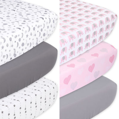 The Peanutshell 6pc. Crib Sheet, Color Gray Pink JCPenney