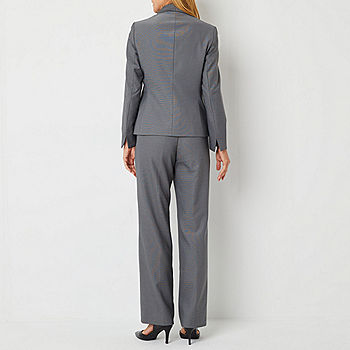 Le Suit Women's Petite Straight-Leg Tonal-Striped Pants Suit (12P, Dark  Canvas)