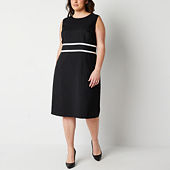 Black Label by Evan-Picone Sleeveless Contrast-Trim Sheath Dress