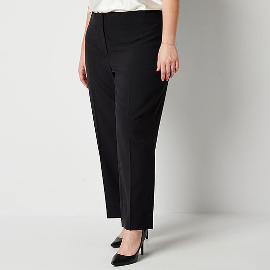 Black Label by Evan-Picone Crepe Womens Straight Fit Straight-Plus Suit ...