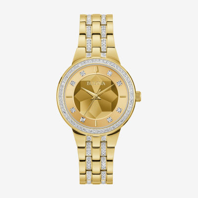 Bulova Phantom Womens Gold Tone Stainless Steel Bracelet Watch 97l176