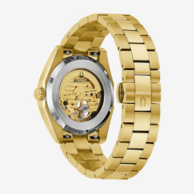 Bulova Surveyor Mens Automatic Gold Tone Stainless Steel Bracelet Watch 97a182