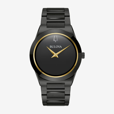 Bulova Modern Mens Black Stainless Steel Bracelet Watch 98a313