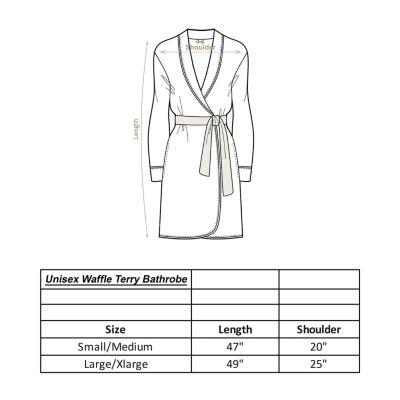 Linum Home Textiles Waffle Terry Unisex Adult Long Sleeve Length Robe