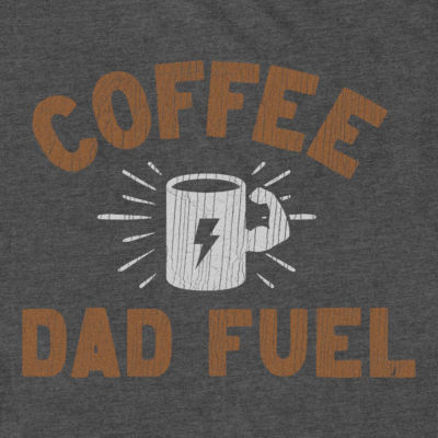 Mens Short Sleeve Coffee Dad Fuel Graphic T-Shirt