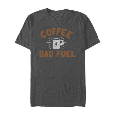 Mens Short Sleeve Coffee Dad Fuel Graphic T-Shirt
