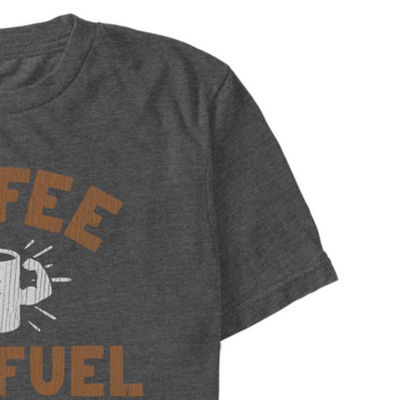 Mens Short Sleeve Coffee Dad Fuel Graphic T-Shirt