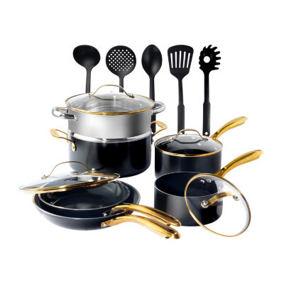 Gotham Steel Black 15-pc. Utlra Non-Stick Ceramic Cookware Set with Utensils