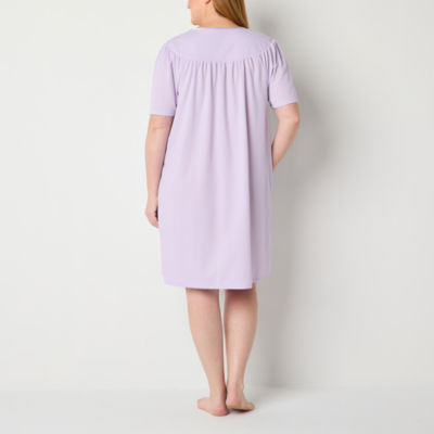 Adonna Womens Plus Waffle Short Sleeve Long Length Robe