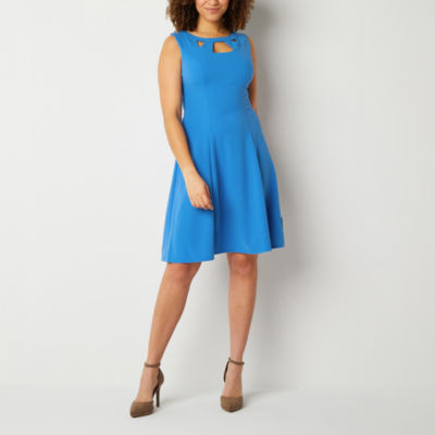 Alyx Sleeveless Fit + Flare Dress, Color: Ocean Blue - JCPenney