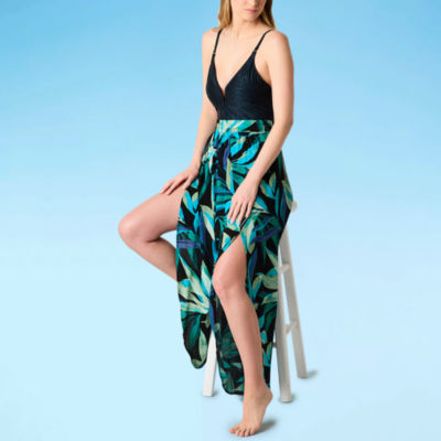 Mynah Breathable Leaf Pants Swimsuit Cover-Up
