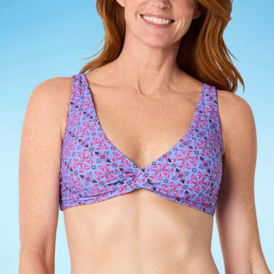 Liz Claiborne Geometric Bra Bikini Swimsuit Top