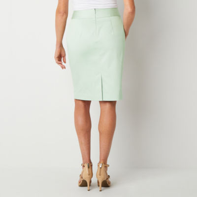 Liz Claiborne Womens Mid Rise Pencil Skirt