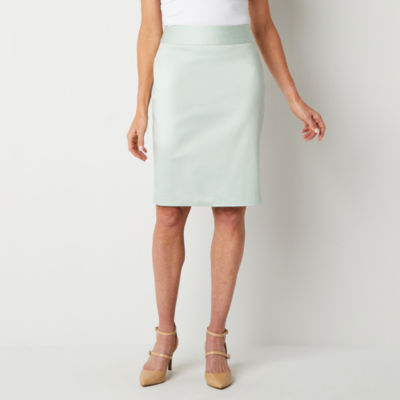 Liz Claiborne Womens Mid Rise Pencil Skirt