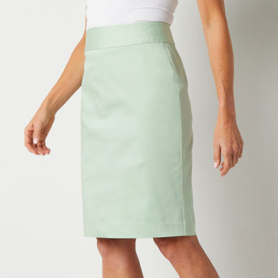 Liz Claiborne Womens Mid Rise Pencil Skirt