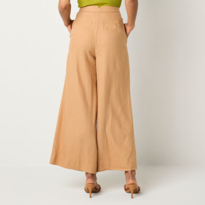 Worthington Womens Mid Rise Wide Leg Pant