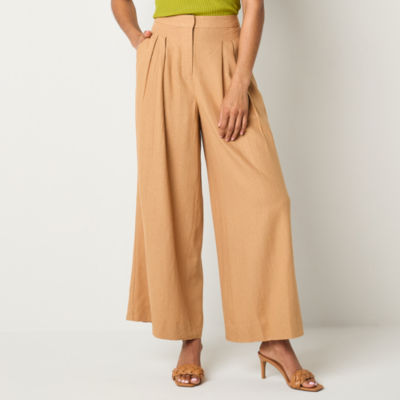 Worthington Womens Mid Rise Wide Leg Pant