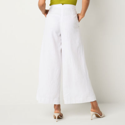 Worthington Womens Mid Rise Wide Leg Pant