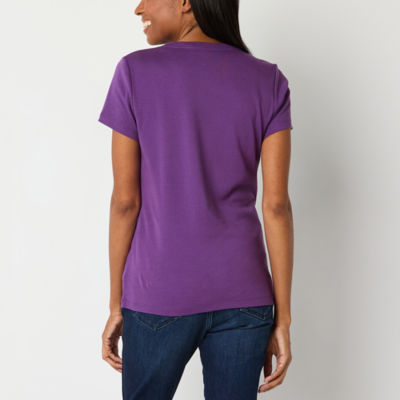 St. John's Bay Womens V Neck Short Sleeve T-Shirt