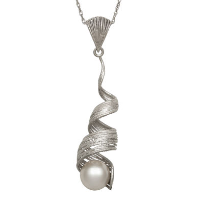 Cultured Freshwater Pearl Sterling Silver Pendant Necklace