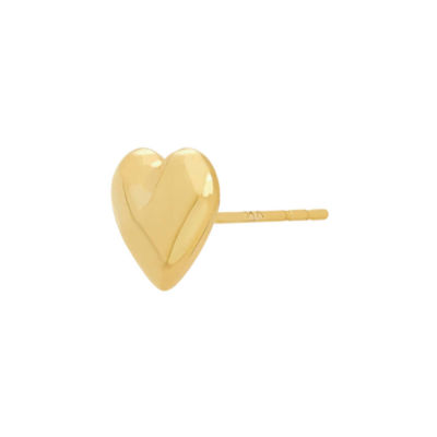 14K Gold 9.1mm Heart Stud Earrings