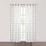 Fieldcrest Arden Windowpane Cotton Sheer Grommet Top Single Curtain Panel