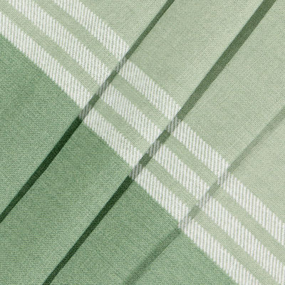 Fieldcrest Devin Flippable Stripe Cotton Chambray Rod Pocket Energy Saving 100% Blackout Single Curtain Panel