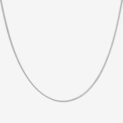 Womens Sterling Silver 18 Inch Curb Chain Necklace