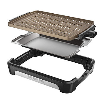 George Foreman 15-Serving Indoor/Outdoor Ceramic Coated Electric Grill in  Gray